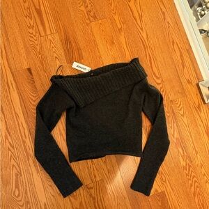 Garage Black Off-Shoulder Sweater